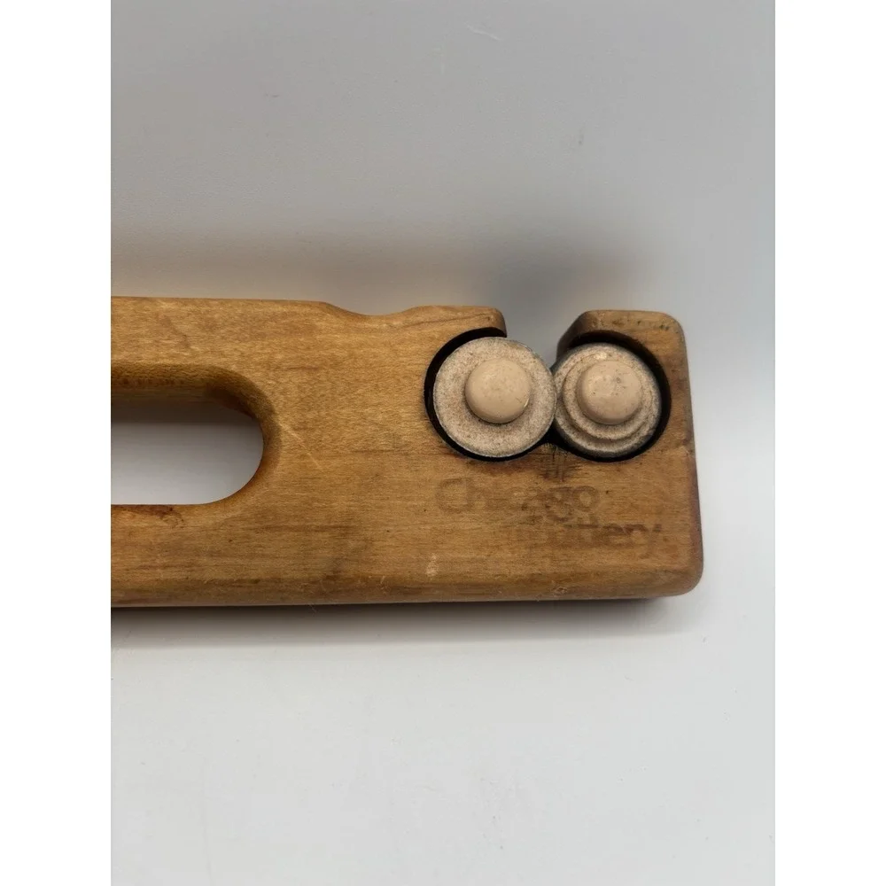 Rare Vintage Chicago Cutlery Wooden‎ Handheld Knife Sharpener